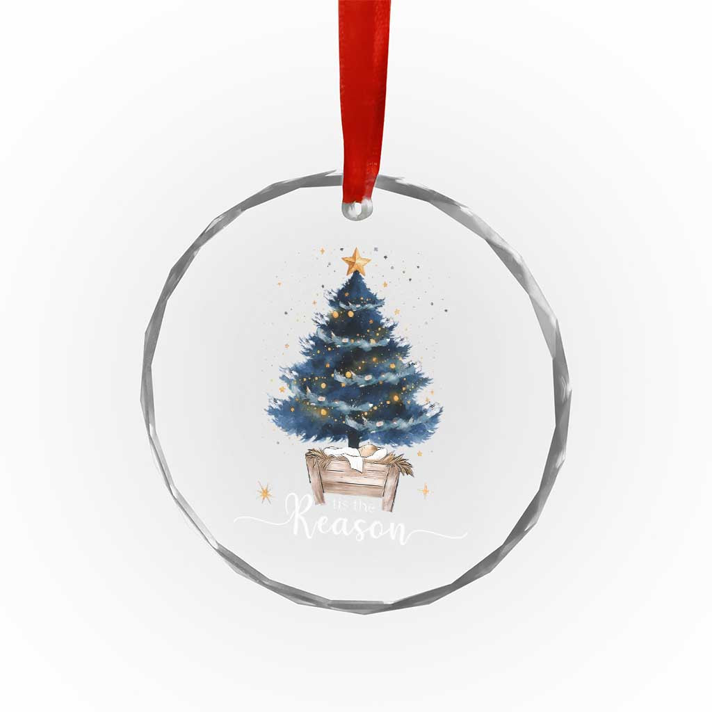 Nativity Scene Crystal Glass Ornament Jesus Reason Tis The Season Christian Christmas Tree - Wonder Print Shop