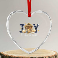 Nativity Scene Heart Crystal Glass Ornament Christian Christmas Jesus Joy To The World - Wonder Print Shop
