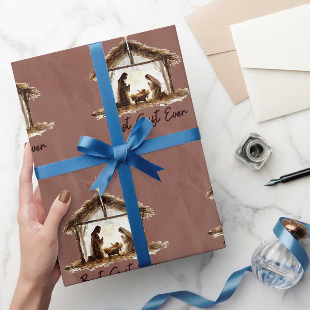 Nativity Scene Wrapping Paper Roll Christian Christmas Jesus Best Gift Ever - Wonder Print Shop
