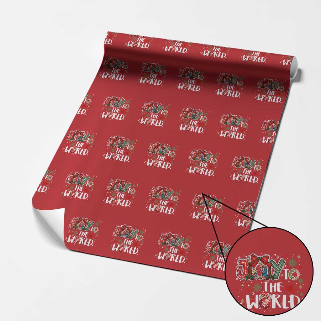 Nativity Scene Xmas Wrapping Paper Roll Joy To The World - Wonder Print Shop