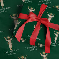 Nativity Scene Xmas Wrapping Paper Roll Love Came Down Jesus Christian - Wonder Print Shop