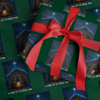Nativity Scene Xmas Wrapping Paper Roll O Come Let Us Adrove Him - Wonder Print Shop