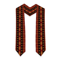 Navajo Native America South Western Inspired Graduation Stole Red Tribal Pattern