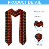Navajo Native America South Western Inspired Graduation Stole Red Tribal Pattern