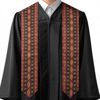 Navajo Native America South Western Inspired Graduation Stole Red Tribal Pattern