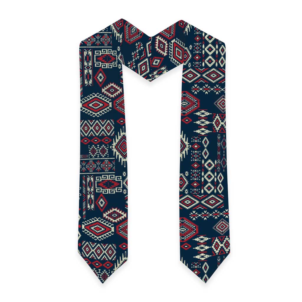 Navajo Tribal Pattern Navy Blue Graduation Stole