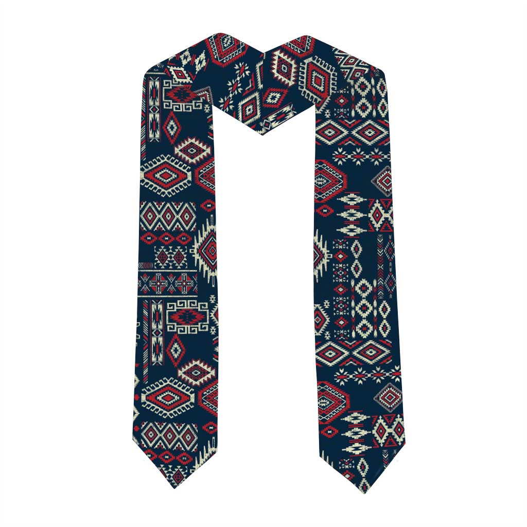 Navajo Tribal Pattern Navy Blue Graduation Stole