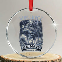Navy Veteran Crystal Glass Ornament King Neptune Shellback Ancient Order Of The Deep - Wonder Print Shop
