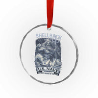Navy Veteran Crystal Glass Ornament King Neptune Shellback Ancient Order Of The Deep - Wonder Print Shop