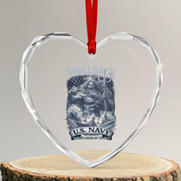 Navy Veteran Heart Crystal Glass Ornament King Neptune Shellback Ancient Order Of The Deep - Wonder Print Shop