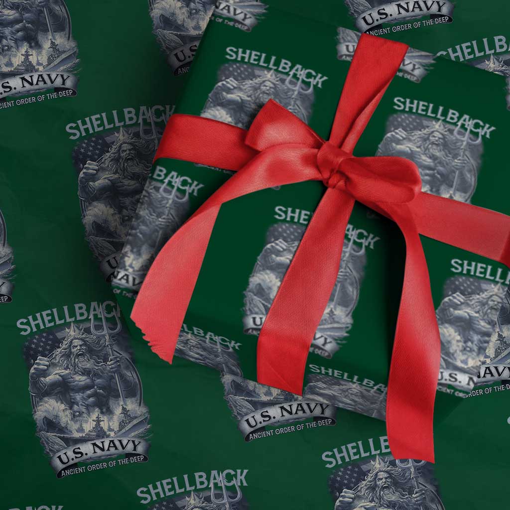 Navy Veteran Wrapping Paper Roll King Neptune Shellback Ancient Order Of The Deep - Wonder Print Shop