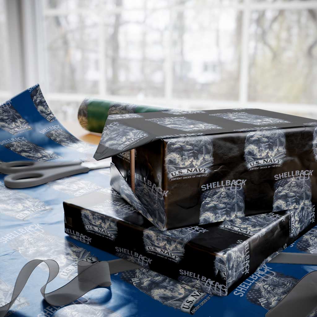 Navy Veteran Wrapping Paper Roll King Neptune Shellback Ancient Order Of The Deep - Wonder Print Shop