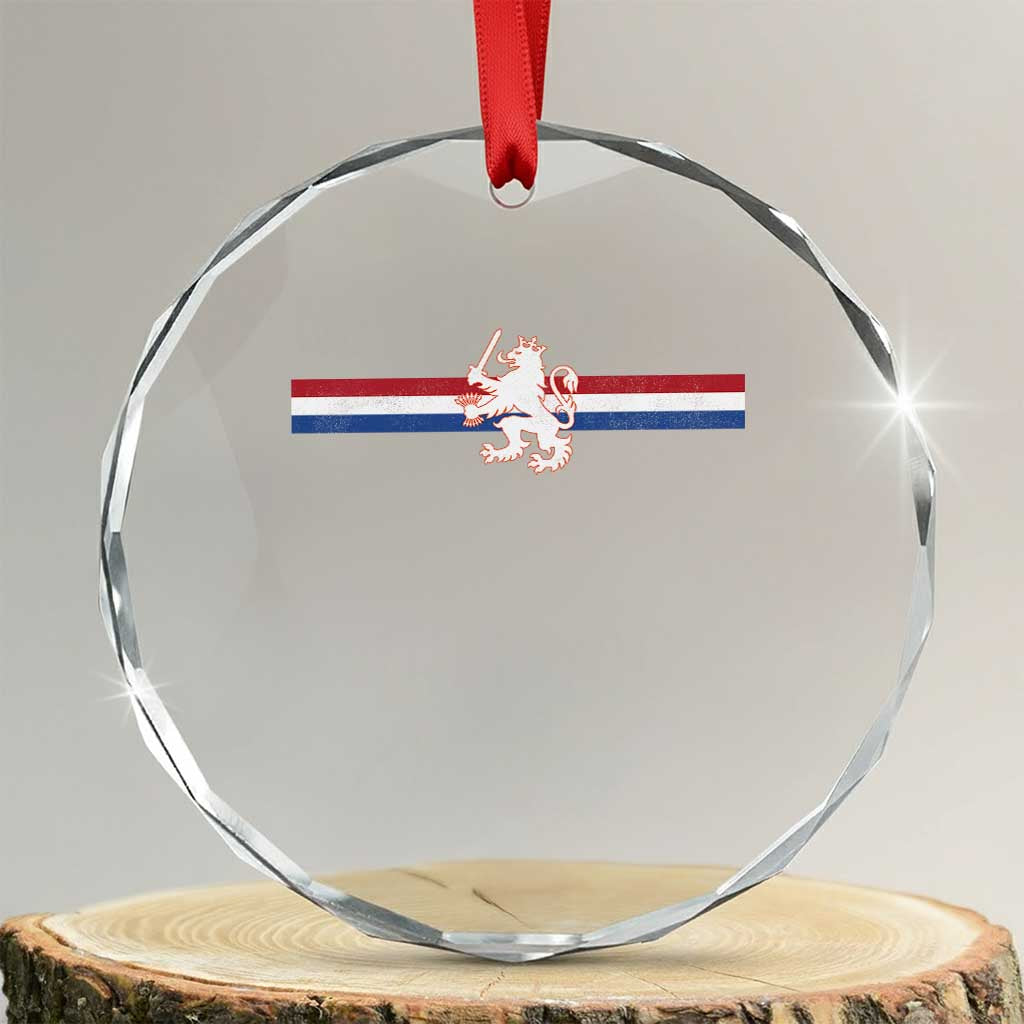 Nederland Dutch Republic Lion Vintage Holland Flag Crystal Glass Ornament