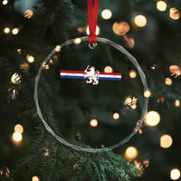 Nederland Dutch Republic Lion Vintage Holland Flag Crystal Glass Ornament
