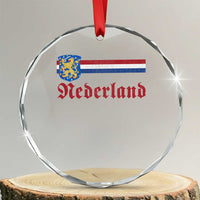 Nederland Holland Emblem Lion Vintage Dutch Flag Crystal Glass Ornament