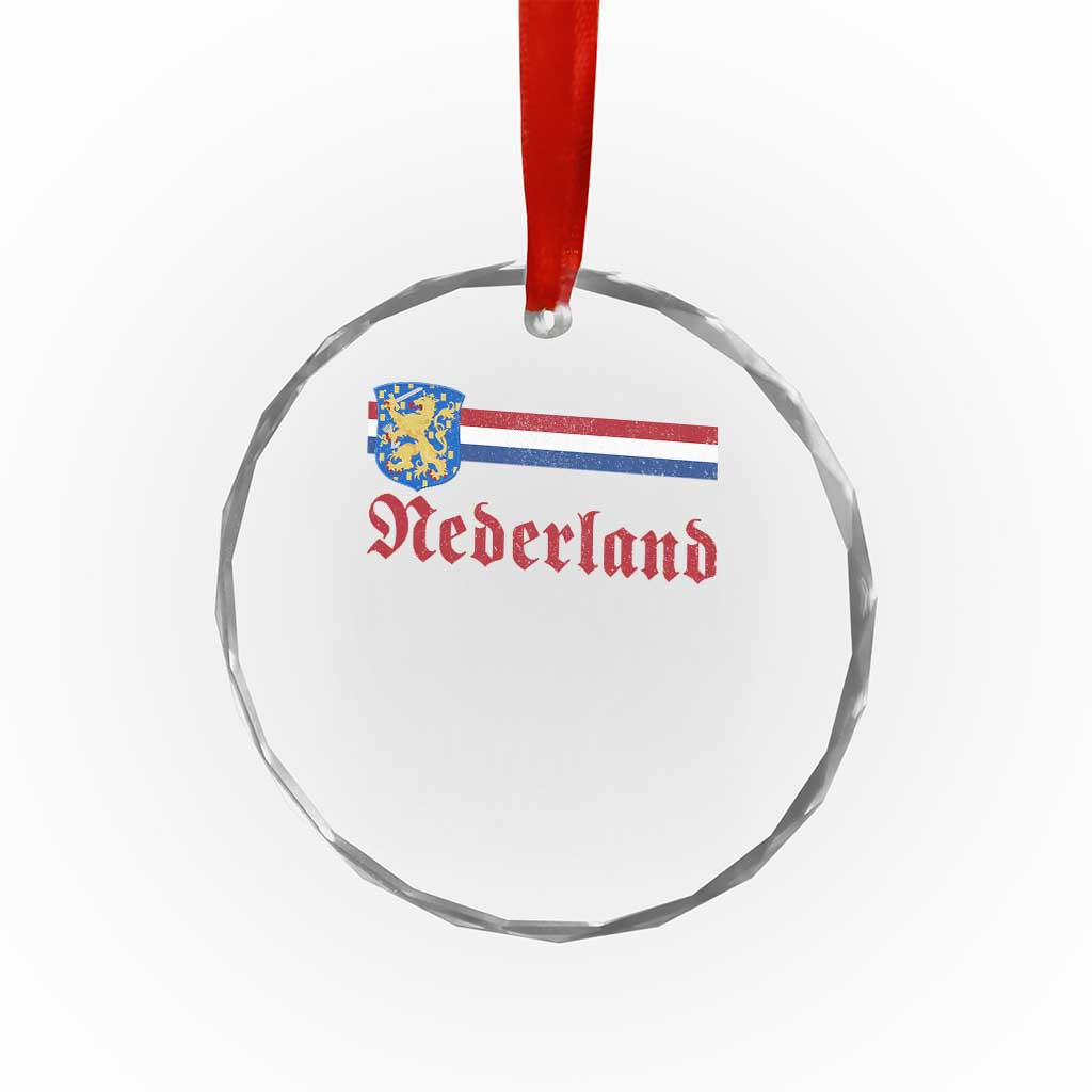 Nederland Holland Emblem Lion Vintage Dutch Flag Crystal Glass Ornament