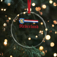 Nederland Holland Emblem Lion Vintage Dutch Flag Crystal Glass Ornament