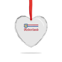 Nederland Holland Emblem Lion Vintage Dutch Flag Heart Crystal Glass Ornament