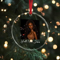 Need-Jesus Sarcastic Afro Doll Meme Funny Saying Christian Crystal Glass Ornament Black Girl African Pride