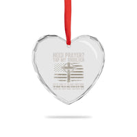 Need Prayer Tap My Shoulder Christian Patriotic Heart Crystal Glass Ornament American Flag Cross Crown of Thorns Matthew 18:20