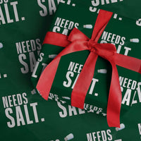 Needs Salt Wrapping Paper Roll Funny Cooking Baking Foodie - Wonder Print Shop
