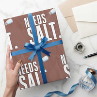 Needs Salt Wrapping Paper Roll Funny Cooking Baking Foodie - Wonder Print Shop