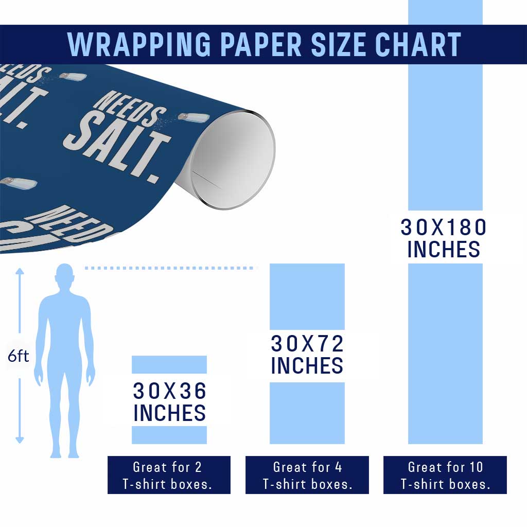 Needs Salt Wrapping Paper Roll Funny Cooking Baking Foodie - Wonder Print Shop