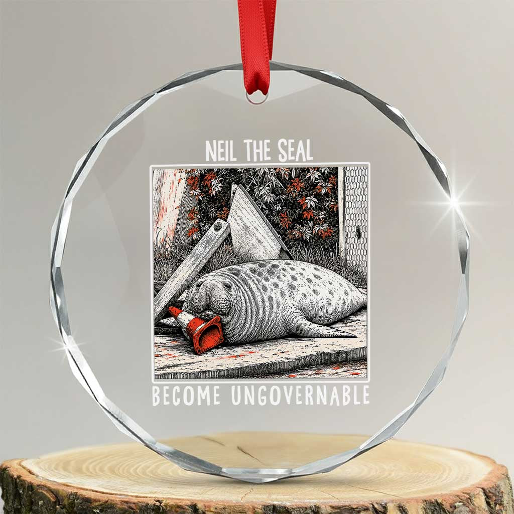 Neil The Seal Become Ungovernable Crystal Glass Ornament Vintage Elephant Seal Animal Meme