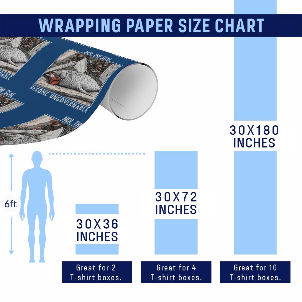 Neil The Seal Become Ungovernable Wrapping Paper Roll Vintage Elephant Seal Animal Meme