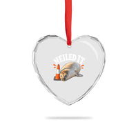 Neil The Seal Nailed It Heart Crystal Glass Ornament Funny Tasmania Elephant Seal Traffic Cone Meme Art
