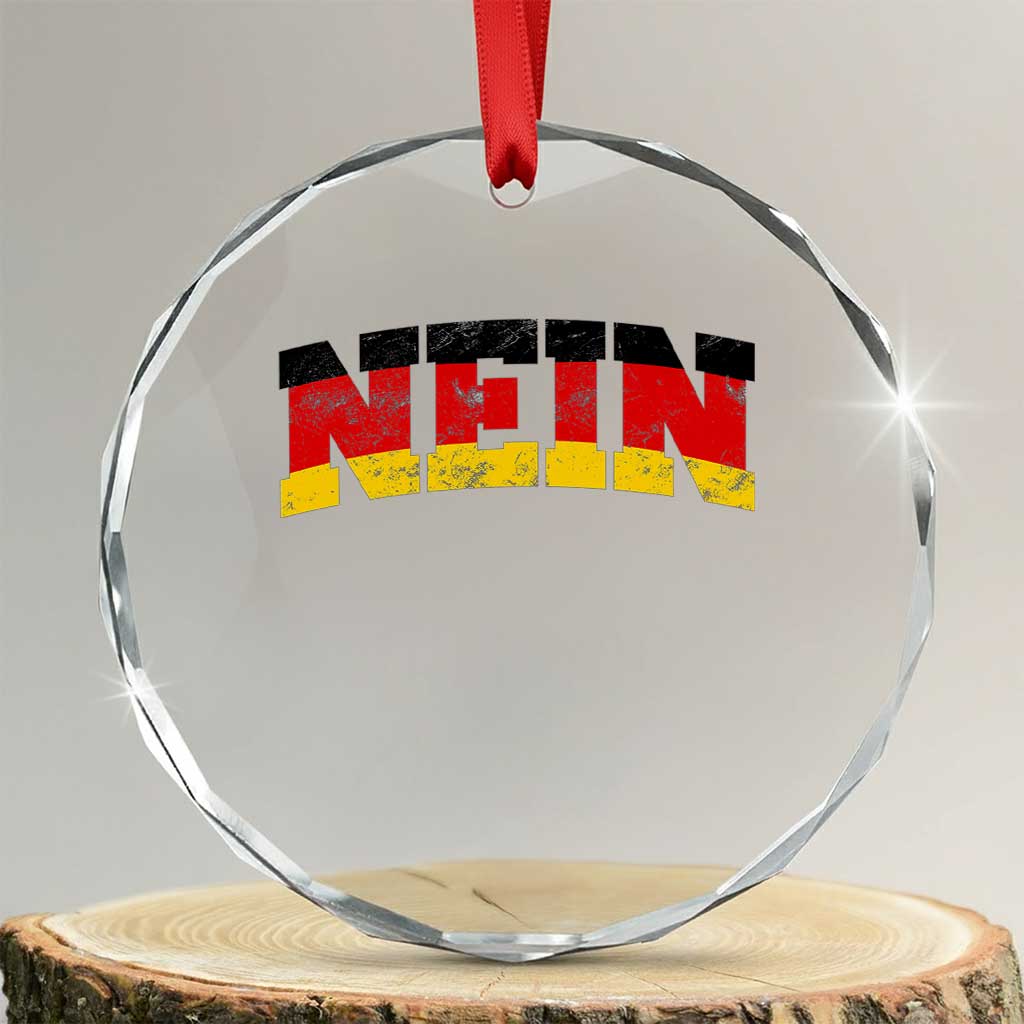 Nein Germany Crystal Glass Ornament No Saying Funny German Flag Oktoberfest TS10