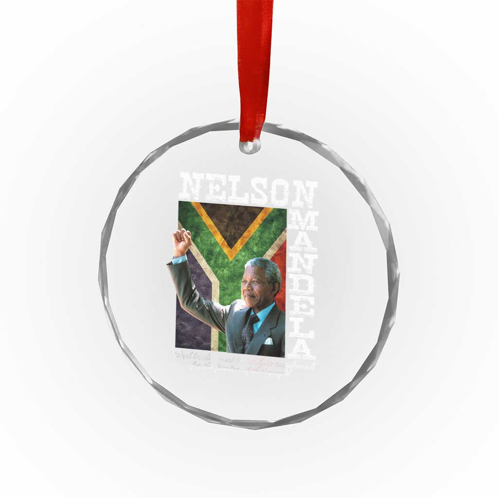 Nelson Mandela Quote Crystal Glass Ornament Real Leaders Must Be Ready To Sacrifice All For The Freedom