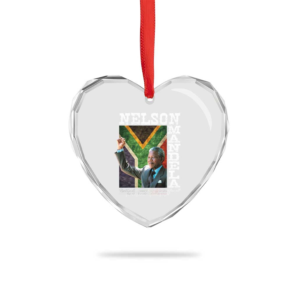 Nelson Mandela Quote Heart Crystal Glass Ornament Real Leaders Must Be Ready To Sacrifice All For The Freedom