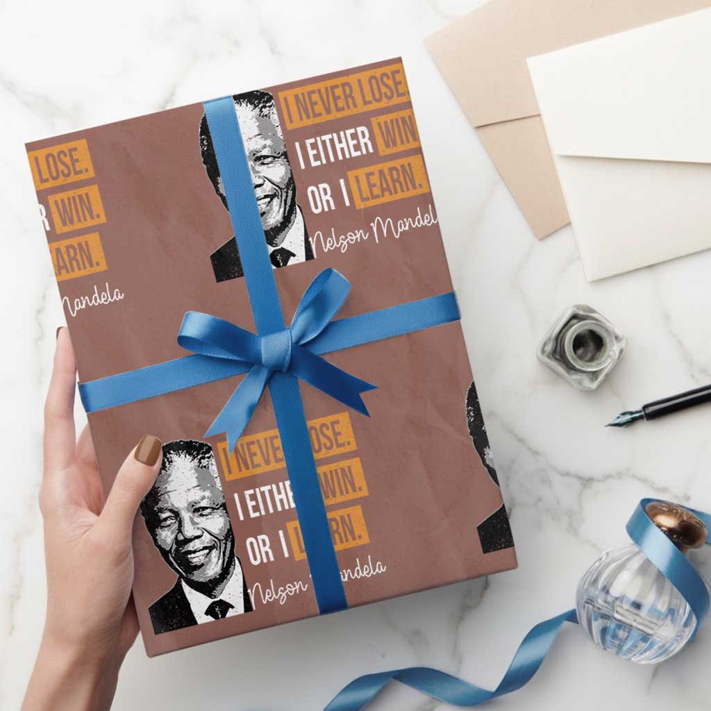 Nelson Mandela Quote Wrapping Paper Roll I Never Lose I Either Win Or I Learn