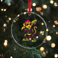 Neon Dripping Monkey Baseball Graphic Crystal Glass Ornament Ball Party Game Day Vibes