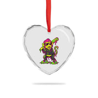 Neon Dripping Monkey Baseball Graphic Heart Crystal Glass Ornament Ball Party Game Day Vibes