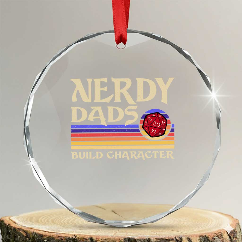 Nerdy Dad Crystal Glass Ornament Funny Fathers Day RPG Gaming D20 Tabletop