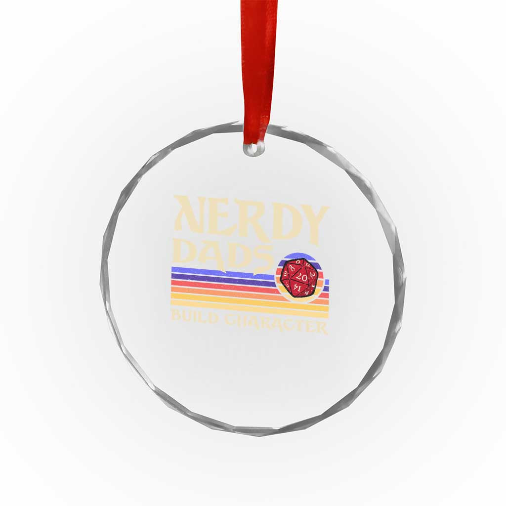 Nerdy Dad Crystal Glass Ornament Funny Fathers Day RPG Gaming D20 Tabletop