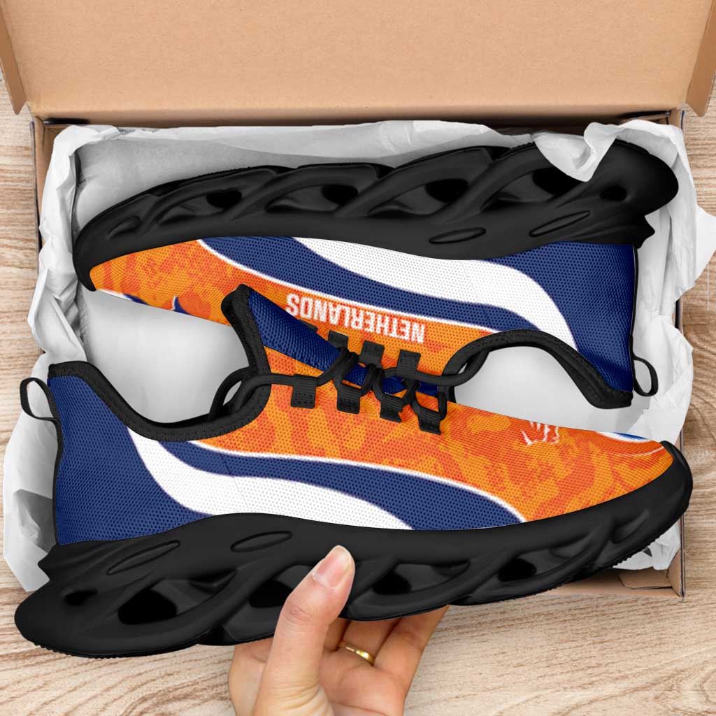 Netherlands 2026 Football Clunky Sneakers Go Oranje Grunge Curve Stylized - Wonder Print Shop