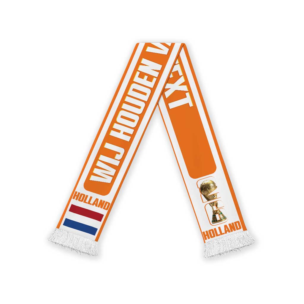 Netherlands 2026 Football Personalised Soccer Scarf Wij Houden Van Oranje