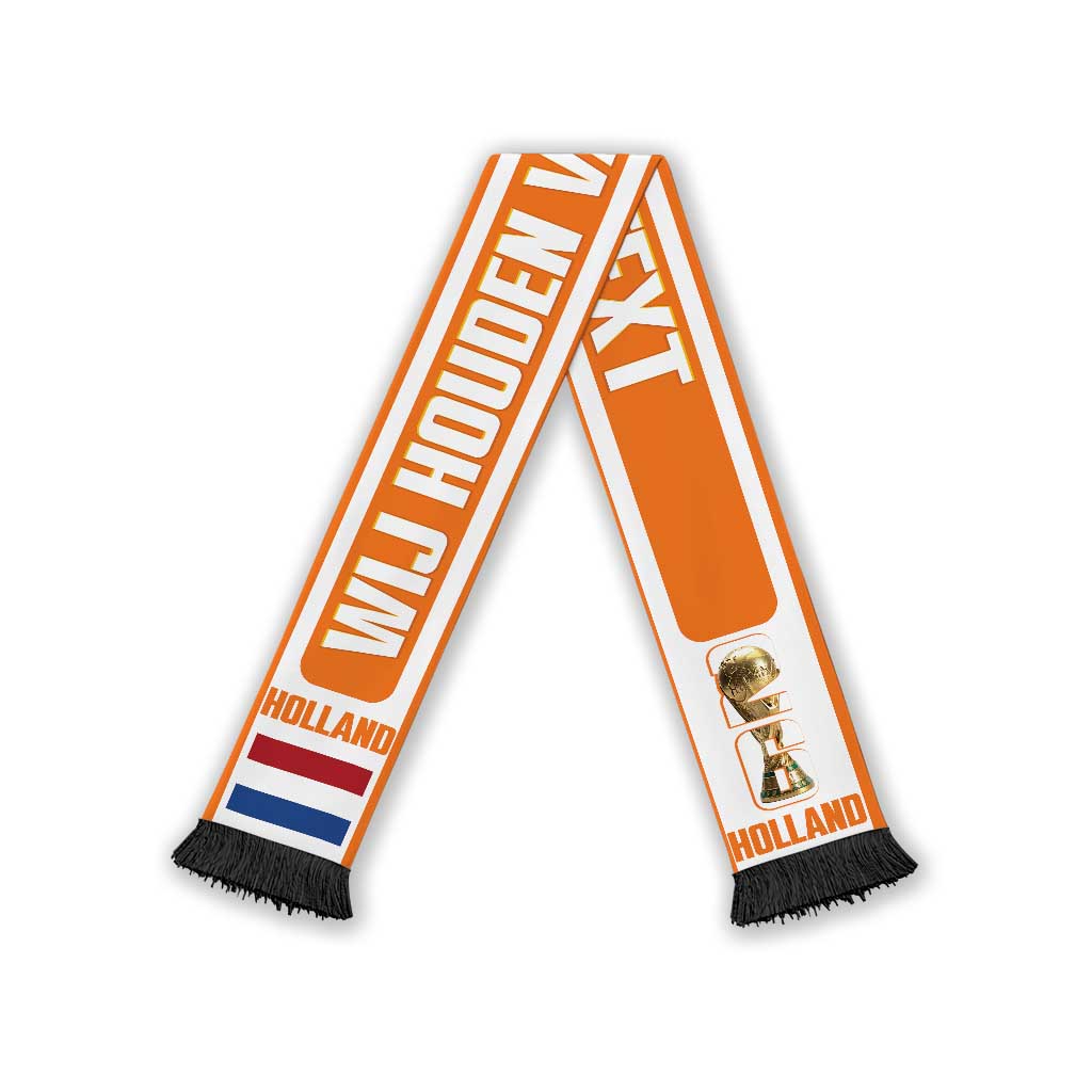 Netherlands 2026 Football Personalised Soccer Scarf Wij Houden Van Oranje