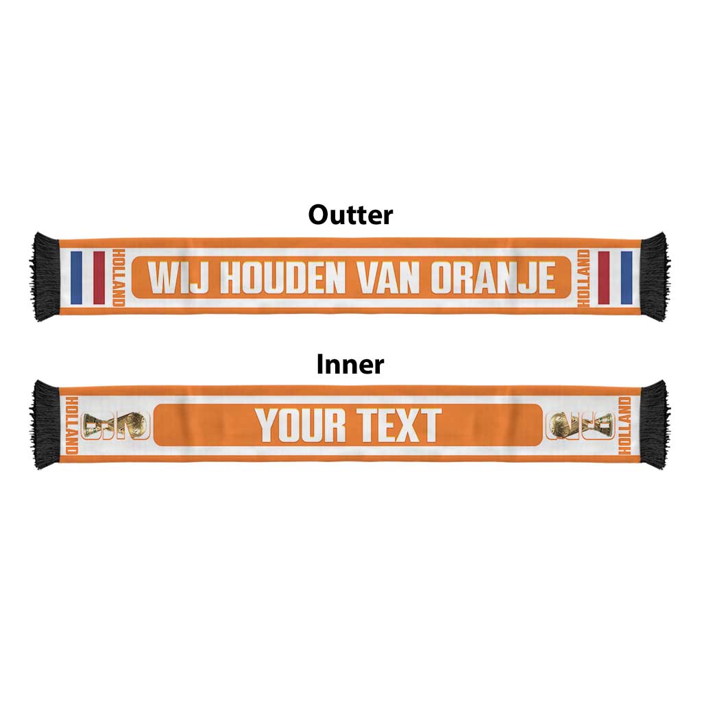 Netherlands 2026 Football Personalised Soccer Scarf Wij Houden Van Oranje