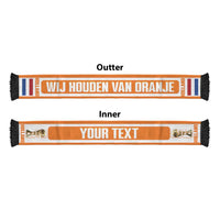 Netherlands 2026 Football Personalised Soccer Scarf Wij Houden Van Oranje