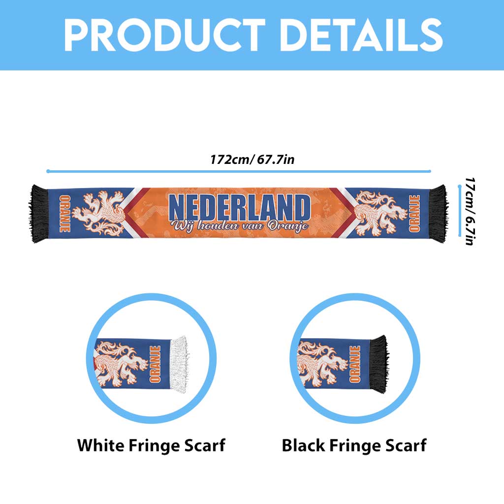 Netherlands 2026 Football Soccer Scarf Wij Houden Van Oranje