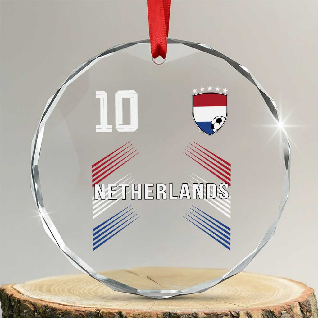 Netherlands Soccer Sports Graphic Number 10 Jersey Style Crystal Glass Ornament Proud Nederlands Holland Football Fans Game Day Pride