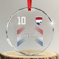 Netherlands Soccer Sports Graphic Number 10 Jersey Style Crystal Glass Ornament Proud Nederlands Holland Football Fans Game Day Pride