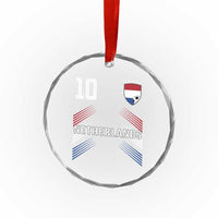 Netherlands Soccer Sports Graphic Number 10 Jersey Style Crystal Glass Ornament Proud Nederlands Holland Football Fans Game Day Pride