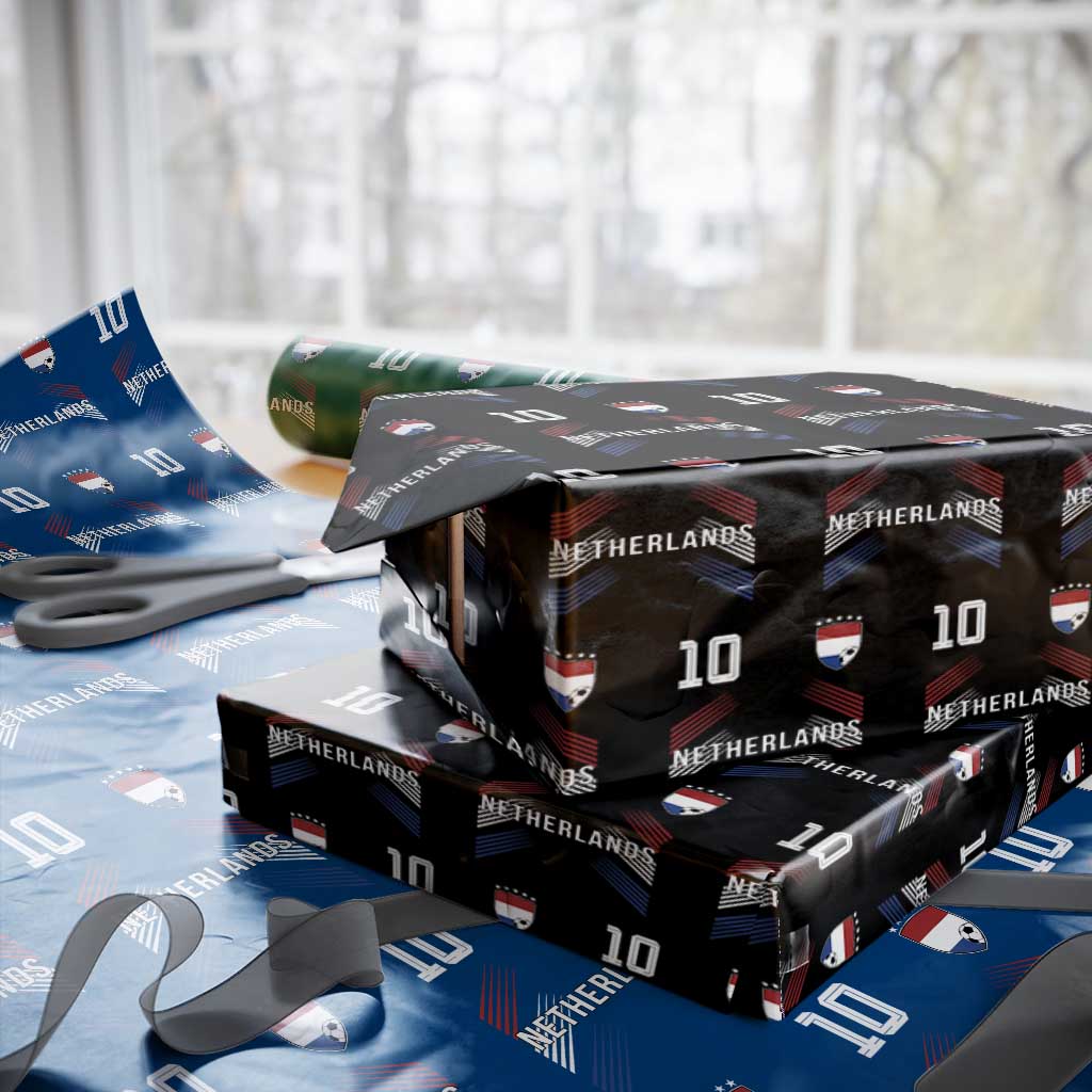Netherlands Soccer Sports Graphic Number 10 Jersey Style Wrapping Paper Roll Proud Nederlands Holland Football Fans Game Day Pride