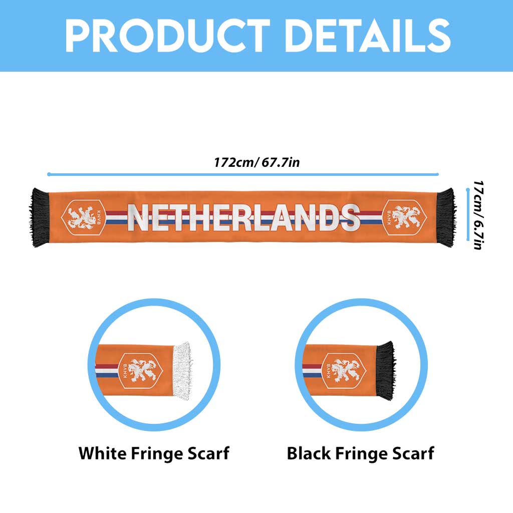 Netherlands World Football 2026 Soccer Scarf Go Oranje Road To Glory