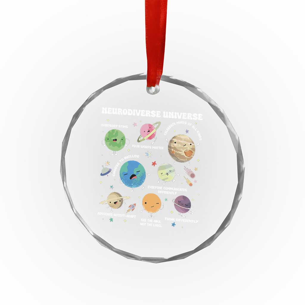 Neurodiverse Universe Crystal Glass Ornament Autism Awareness ASD ADHD Neurodiversity Sped Teacher - Wonder Print Shop